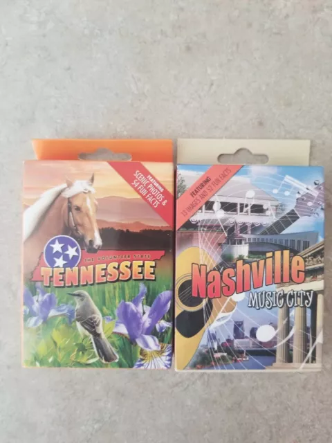 Lot Of 2 Decks Of Souvenir Playing Cards Tennessee Scenery And Nashville Scenery