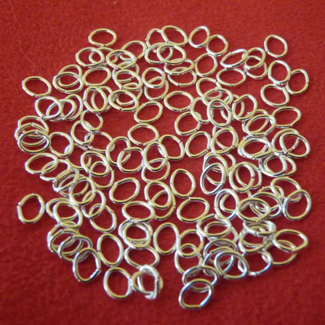 100pcs Small Open Oval Jump Rings 3x4mm Clasp Jewelry Making Split Silver Plated