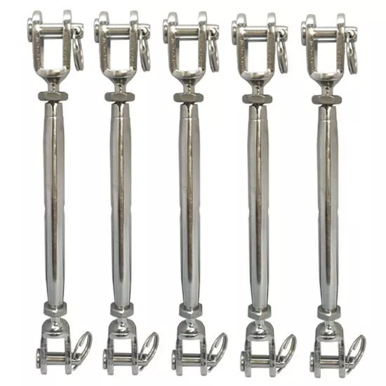 5 PC Marine Stainless Steel 1/4" Closed Body Turnbuckle JAW JAW Rigging