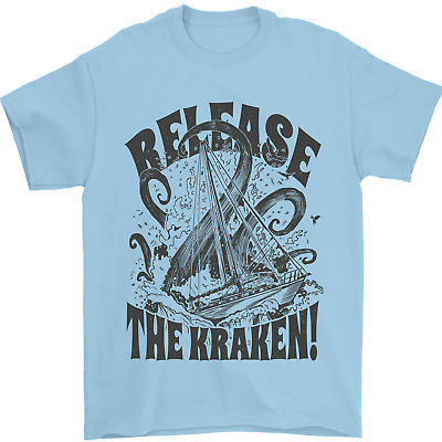 Release the Kraken Cthulhu Sea Creature Mens T-Shirt Cotton Gildan