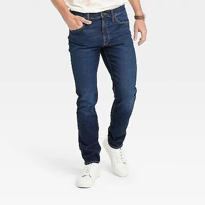 Men's Skinny Fit Jeans - Goodfellow & Co Dark Blue Denim 36x34