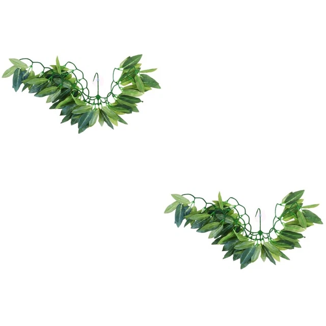 2 Pc Fish Tank Decor Reptile Plants Plastic Go Containers Artificial Betta