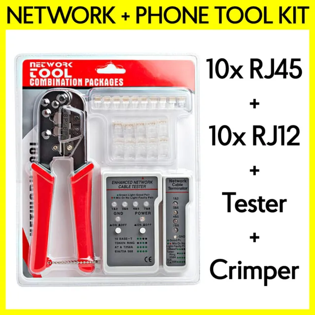 RJ45 RJ11 Network Crimper Cabling Tool Cutter Stripper For EZ Cat7