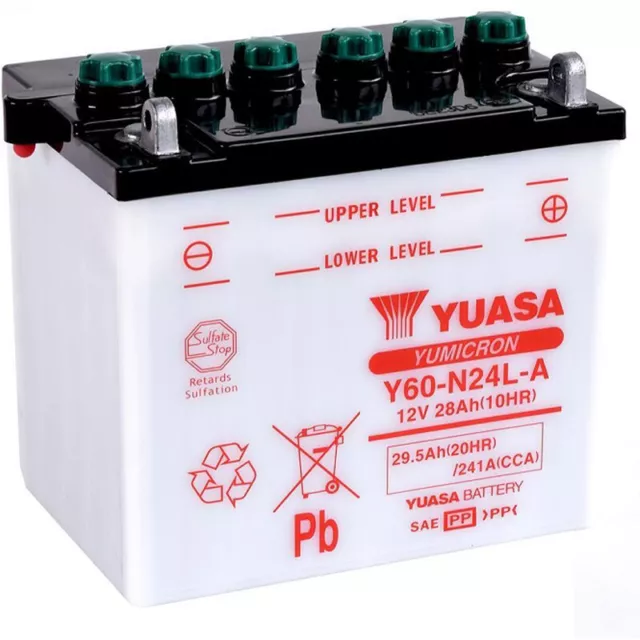 Batterie Yuasa y60n24l-a Combipack Moto Moteur Pièces de Rechange Cyclomoteur