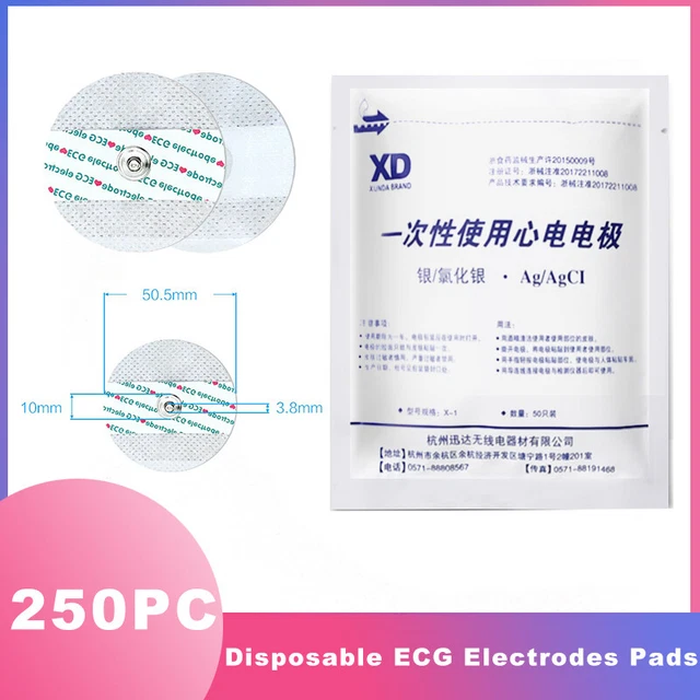 250X Disposable Conductive Electrode Pads Fits for ECG EKG Heart Monitor AG/AgCl