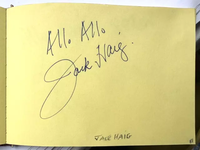 Jack  Haig    -  Allo Allo  -    Actor   -  Autograph