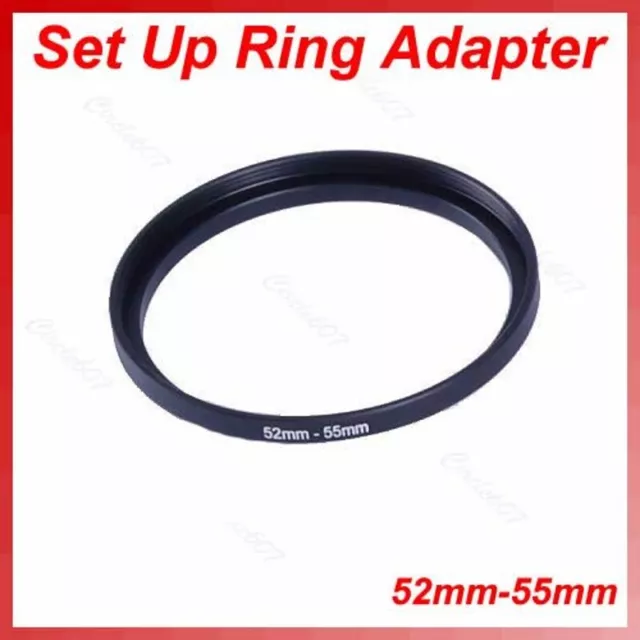 Metal Step Up Rings Aluminum Lens Adapter Filter 52mm-55mm Photography