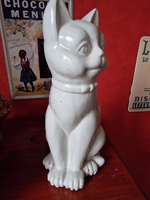 Statue chat en résine queue droite design acier 67 cm | Prince Déco Statue chat en résine queue droite design acier 67 cm | Prince Déco