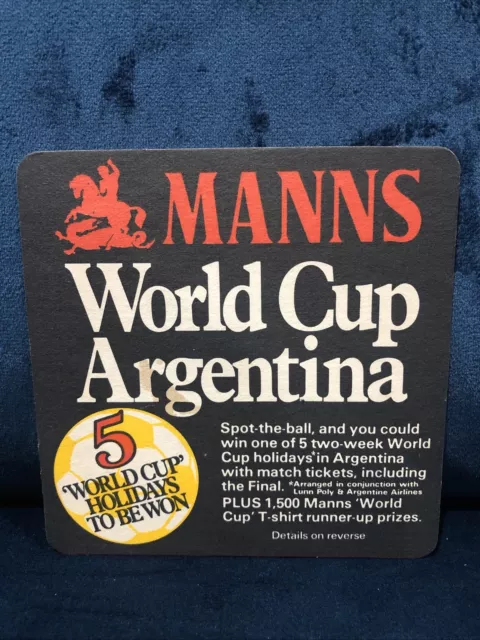 BEER MAT - MANNS BREWERY - WORLD CUP ARGENTINA - (Cat 031) - (1977)