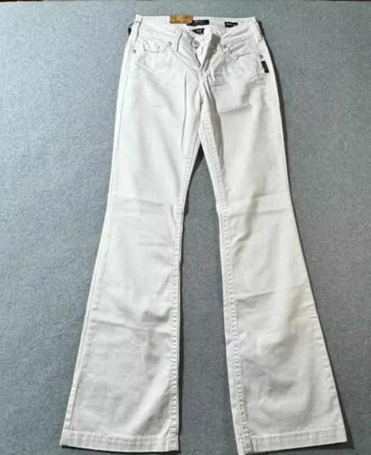 Silver Jeans Womens Size 26  White Suki Slim Bootcut Mid Rise Super Stretch