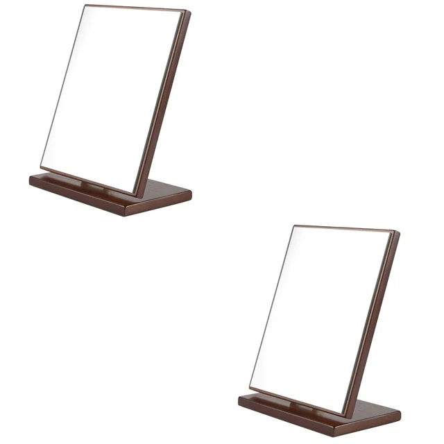 2 piezas espejo de mesa interior pliegues maquillaje espejo de escritorio espejo cosmético
