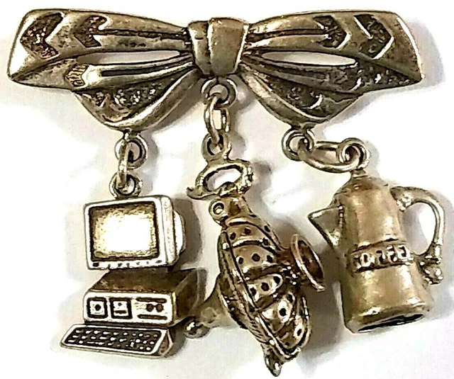 Sundancer Jewelry Co Sterling Silver Charm Brooch Pin Aladdin's Lamp Coffee Pot