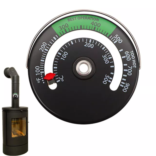WOOD STOVE Pipe Fire place Heat Temperature Gauge Thermometer
