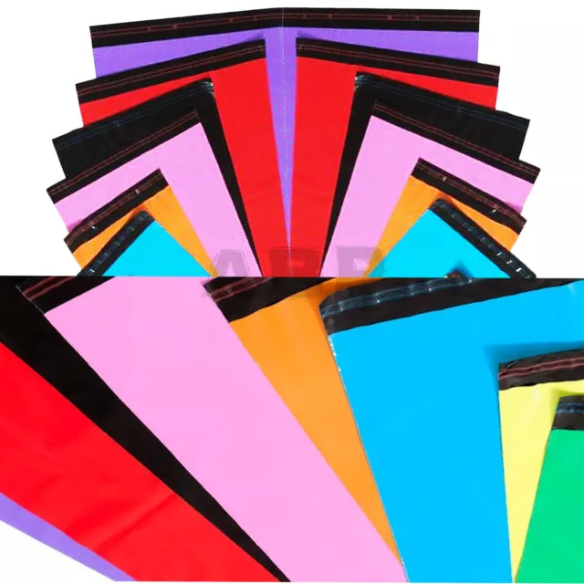 Strong Coloured Plastic Post Mailing Postage poly Bags Self seal All Sizes