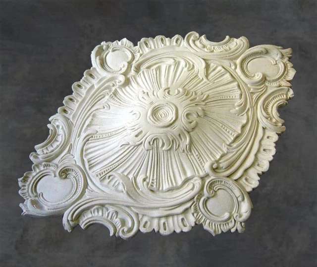 Rosace Staff Plâtre Armé 60cm – Neuve, Blanche, Décoration Intérieure