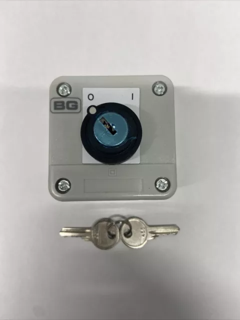 BG Enclosed Key Switch 2 Position Industrial Limited Access Control On/Off IP54