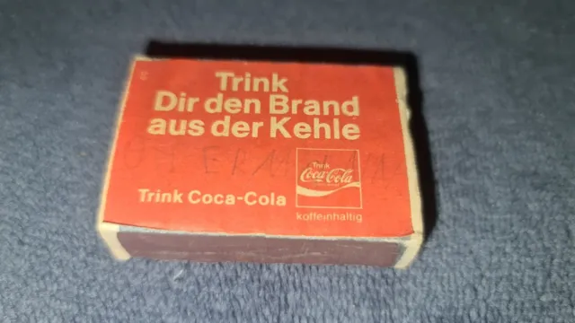 Coca COLA Streichholzschachtel Streichhölzer 60er 70er Jahre Leer