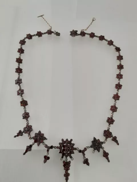 altes Granat Collier um 1900 Granat Kette Granatcollier old garnet / BL 531