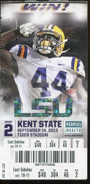 College Football Ticket LSU Tigers - 2013 - 9/14 - Kent State