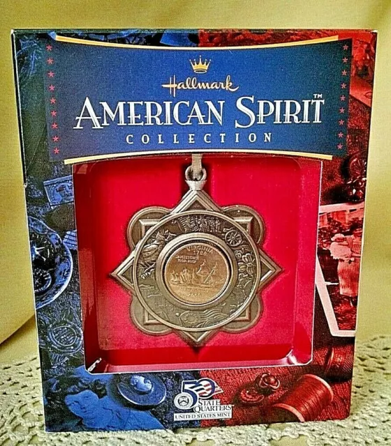 Virginia State Quarter Ornament 2000 Hallmark American Spirit #10 Coa Us Mint.