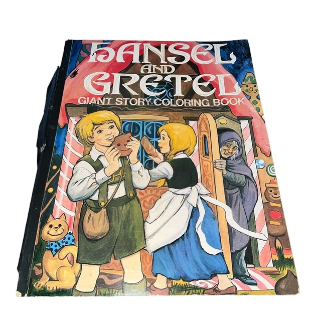 VINTAGE HANSEL AND Gretel Giant Coloring Book 1979 Colorful