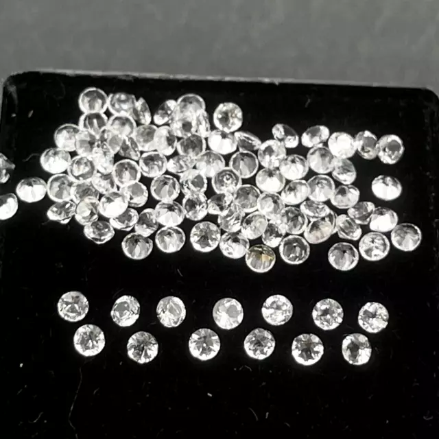 Natural White Topaz Cut Small Round Faceted Loose Gemstone Lot 100 Pcs 2.50 MM