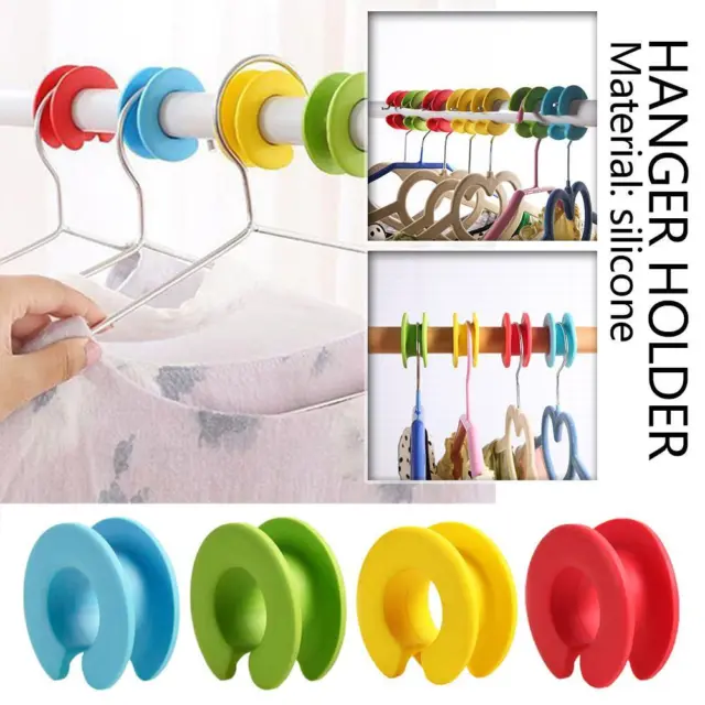 10 Clothes Anti-Off Hanger Fixing Buckles Closet Organizer Rod For Hanger T9F3