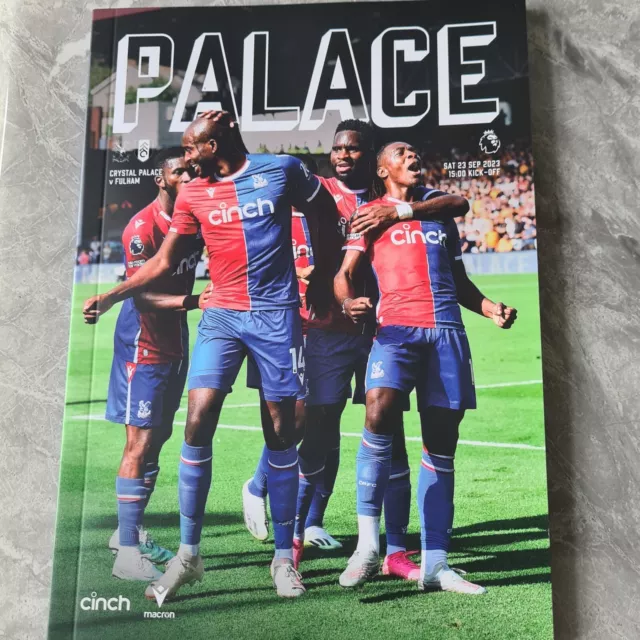 Crystal Palace v Fulham Premier League Programme 2023/24 Mint + Teamsheet