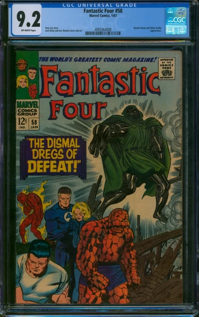 Fantastic Four #58 🌟 CGC 9.2 🌟 DOCTOR DOOM + Silver Surfer App! Dr Marvel 1967