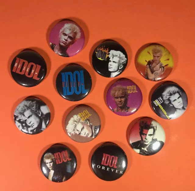 Billy Idol 1" PIN BUTTON lot Rock Icon Rock'n'Roll Celebrity Singer