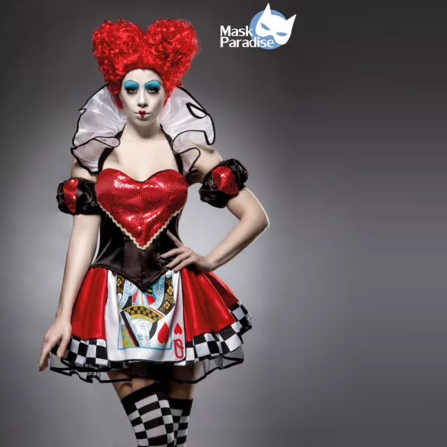 COSTUME REGINA ROSSA Cuori Carnevale Alice in Wonderland Travestimento  Vestito EUR 54,90 - PicClick IT