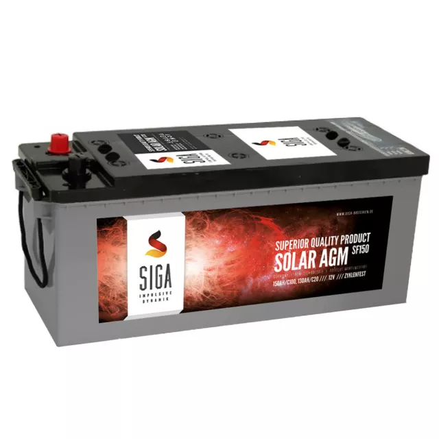 SIGA AGM Solar Batterie 150AH 12V Versorgungs Wohnmobil statt 130Ah 140Ah GEL