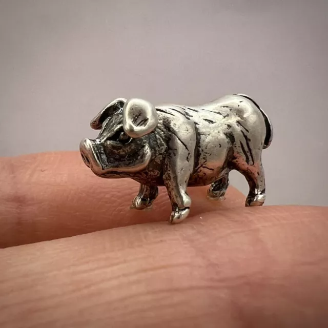 Vintage Miniature Collectible Sterling Silver 925 Figure Statue Animal Pig 3.9gr