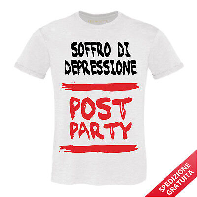 T-Shirt Uomo Tshirt Regalo Divertente Soffro Di Depressione Post Party