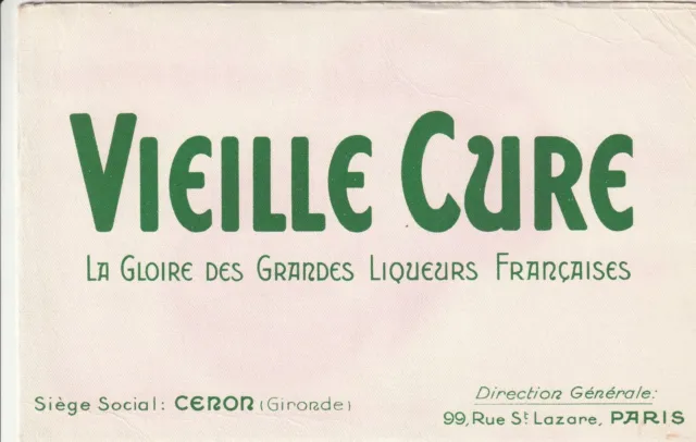 A43 Ancien collection Buvard VIEILLE CURE la Gloire des Grandes Liqueurs Francai
