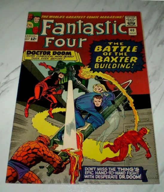 Fantastic Four #40 NM+ 9.6 OW pgs 1965 Marvel Doctor Doom & Daredevil