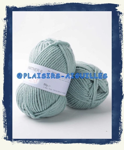 3 Pelotes De Laine PARTNER 6 Acier - Fil Acrylique/laine/polyamide - Neuf - Aiguille 6