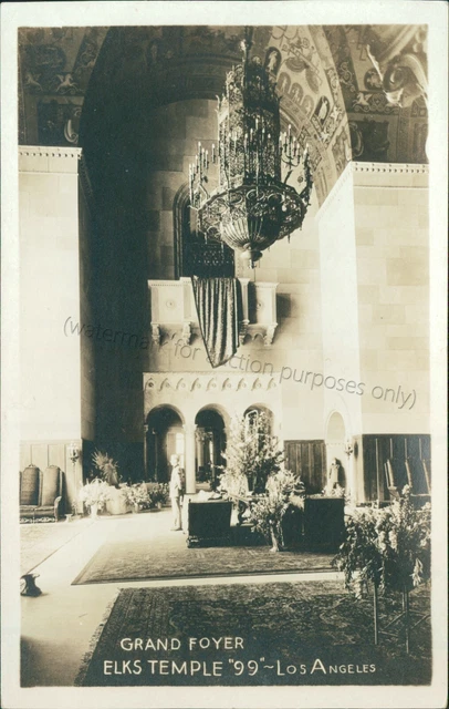 Los Angeles, California - BPOE Elk's Temple 99 Interior - Vintage CA Postcard
