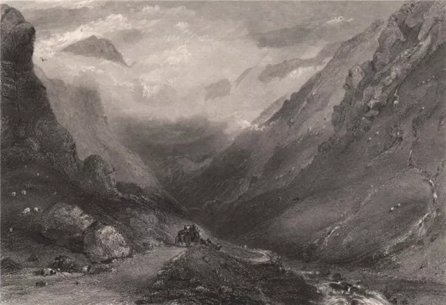 Vale of Glen Croe, Argyllshire. Scotland. CAMPION 1838 old antique print