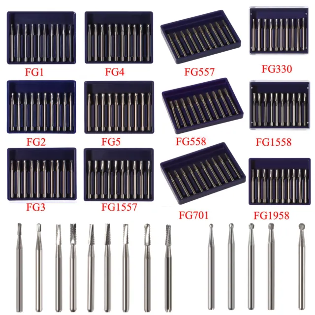 14 Types Dental Round Tungsten Carbide FG Bur For High Speed Handpiece 10-100