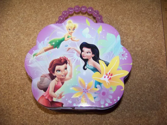Disney fairies metal pocketbook lunch box bead handle Tinker Bell Rosetta