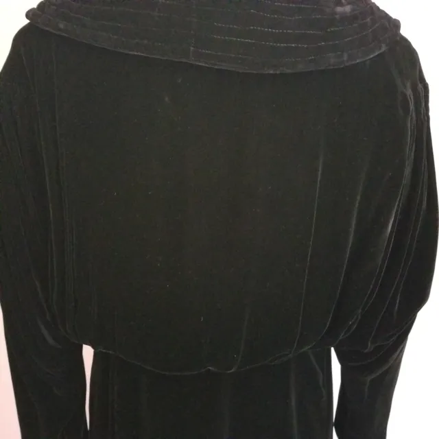 Historical 1930's Opera Coat Full Length Black Velvet Lined Sz: See Measurement