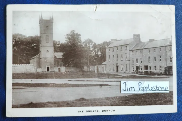 The Square, Durrow County Laois. Antique Photographic Postcard Used 1913