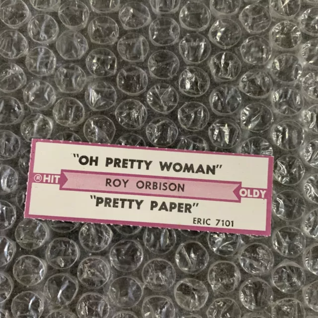 1 JUKEBOX TITLE STRIP ￼ Roy Orbison Oh Pretty Woman/Pretty Paper 45 Eric ￼
