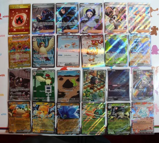 Huge Lot of 24 Obsidian Flames Cards Gold/Full Art/Alt Art/Hyper Rares and EX