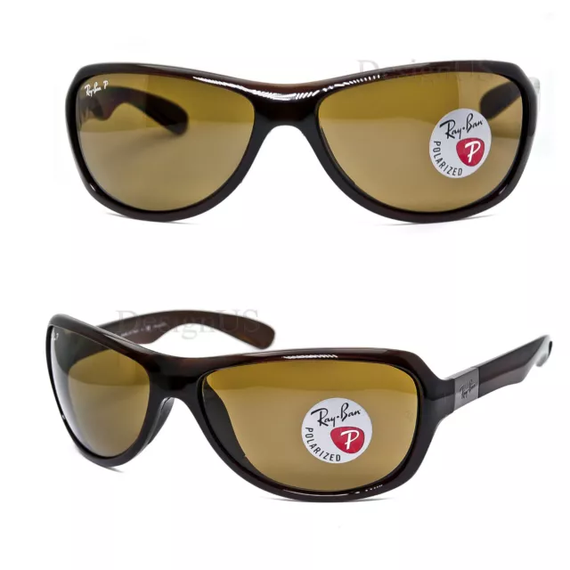 Ray Ban RB 4189 714/83 Brown Polarized 64-16 Italy Sunglasses New