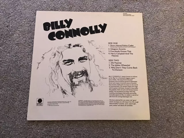 Billy Connolly - 12” Vinyl LP Album Record 1983 RARE 3