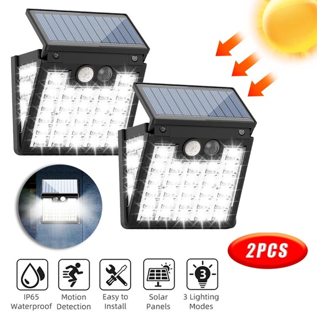 2 Stk Solarleuchte Solarlampe 432 LED Außen Fluter Strahler