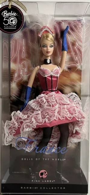 NRFB 2008 50th Anniversary Pink Label Barbie Doll Mattel Dolls Of The World