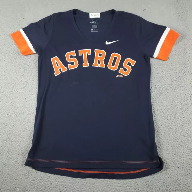 Nike Houston Astros T Shirt Womens XL Blue Baseball MLB Short Sleeve *